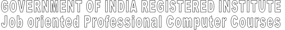 GOVERNMENT OF INDIA REGISTERED INSTITUTE Job oriented Professional Computer Courses